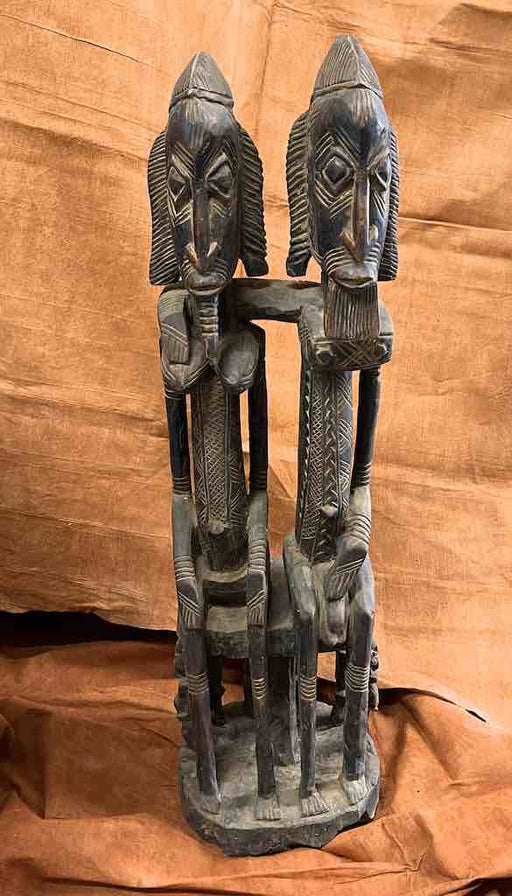 Dogon Primordial Couple Ancestor Spirit Statue | 42" - Mali