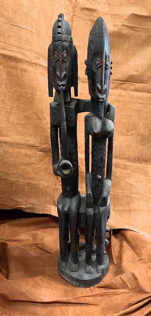 Dogon Primordial Couple Ancestor Spirit Statue | 42" - Mali