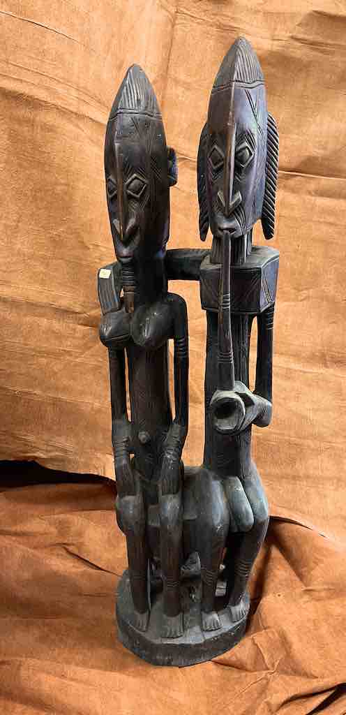 Dogon Primordial Couple Ancestor Spirit Statue | 39" - Mali