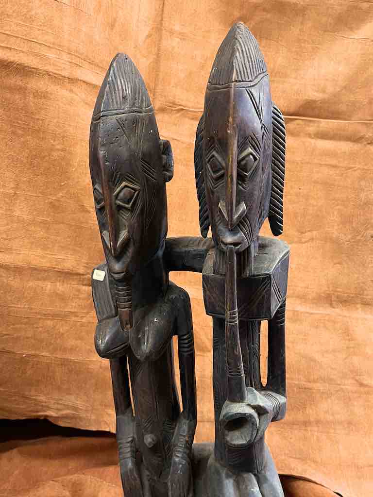 Dogon Primordial Couple Ancestor Spirit Statue | 39" - Mali