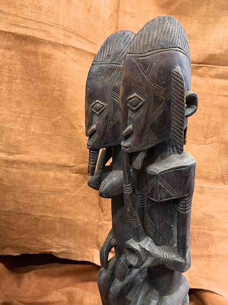 Dogon Primordial Couple Ancestor Spirit Statue | 39" - Mali