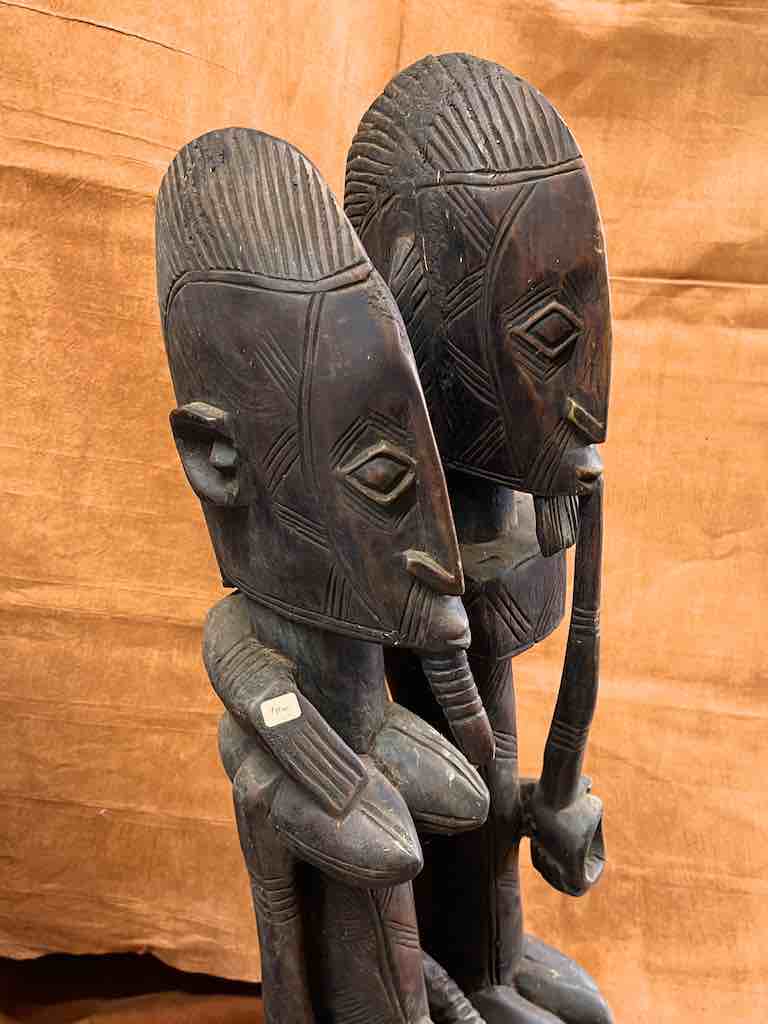 Dogon Primordial Couple Ancestor Spirit Statue | 39" - Mali