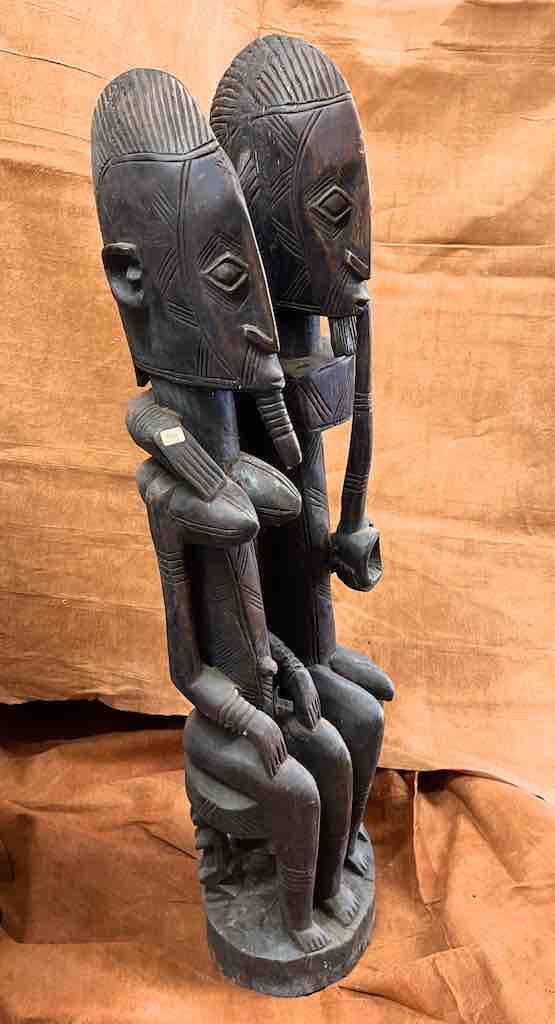 Dogon Primordial Couple Ancestor Spirit Statue | 39" - Mali