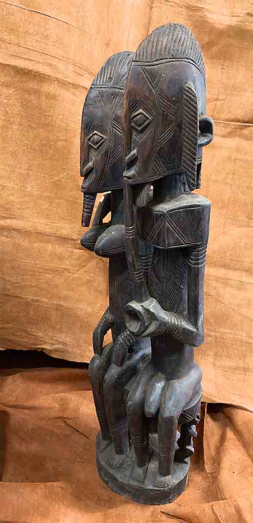 Dogon Primordial Couple Ancestor Spirit Statue | 39" - Mali