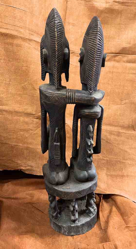 Dogon Primordial Couple Ancestor Spirit Statue | 39" - Mali