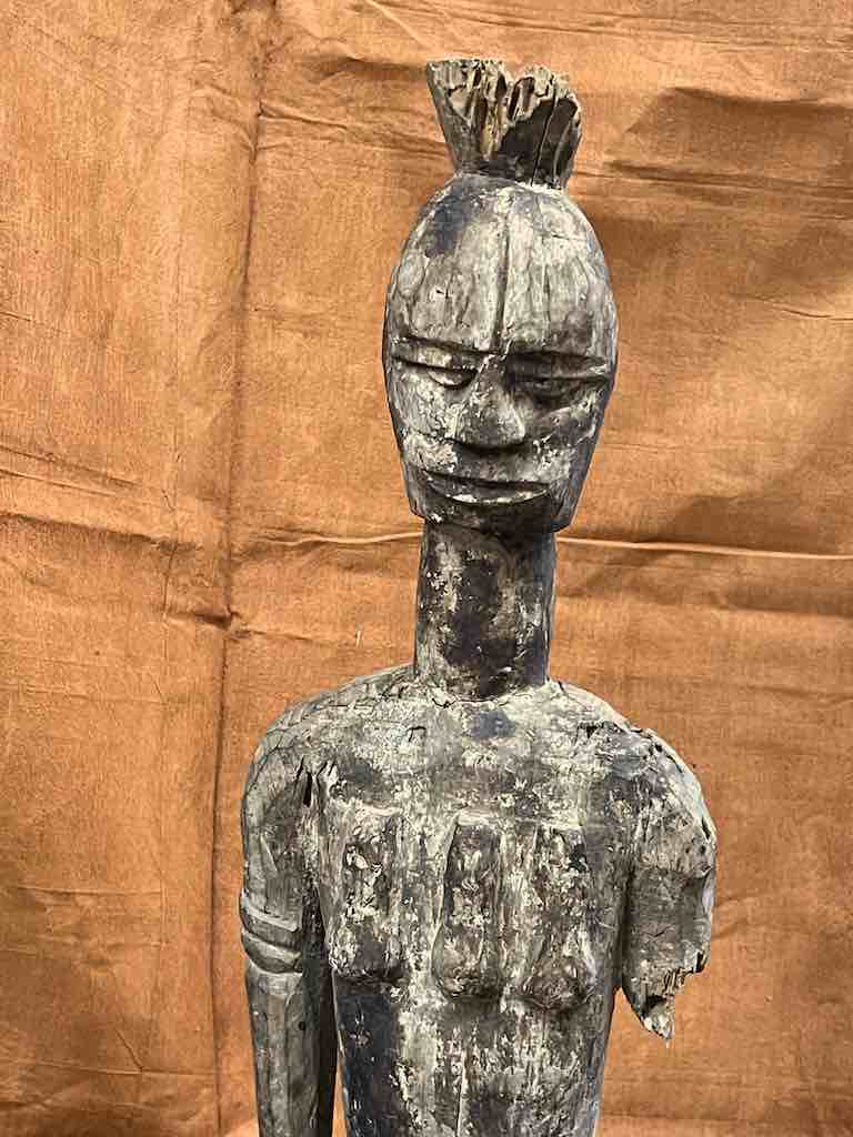 Vintage Eket Male Ancestor Spirit Statue | 47" - Nigeria