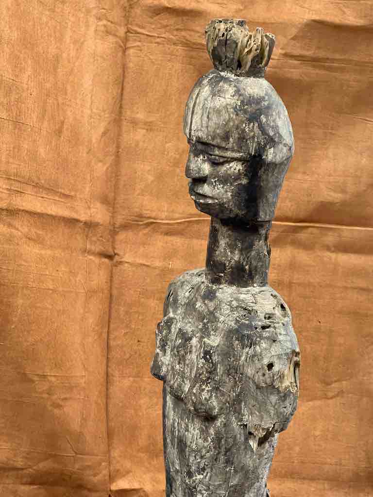 Vintage Eket Male Ancestor Spirit Statue | 47" - Nigeria