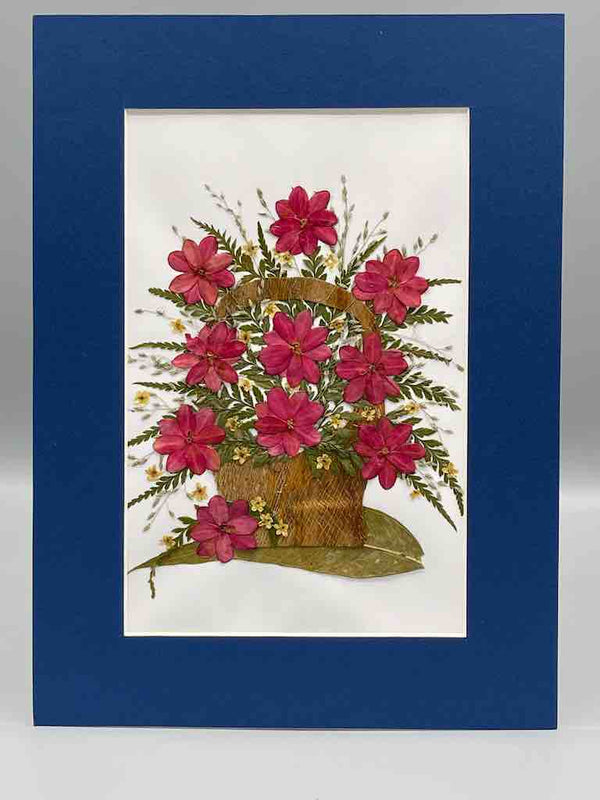 Handmade Pressed Dried Real Flower Framed Collage - Floral Bouquet