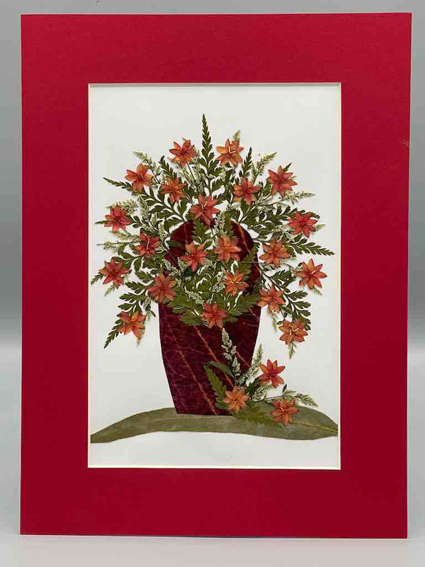 Handmade Pressed Dried Real Flower Framed Collage - Floral Bouquet