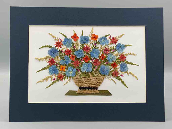 Handmade Pressed Dried Real Flower Framed Collage - Floral Bouquet