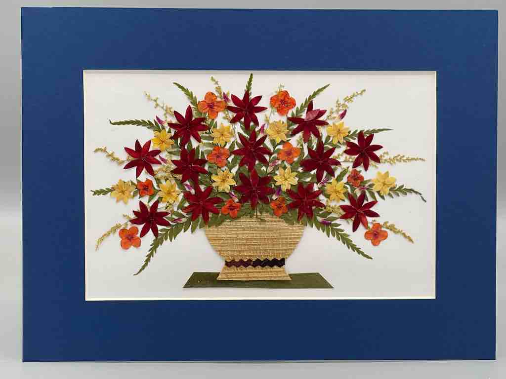 Handmade Pressed Dried Real Flower Framed Collage - Floral Bouquet