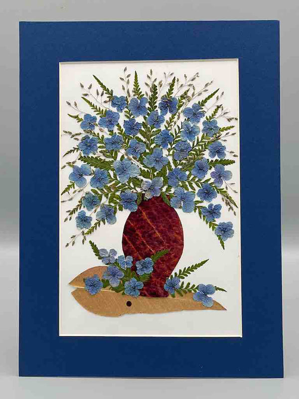 Handmade Pressed Dried Real Flower Framed Collage - Floral Bouquet