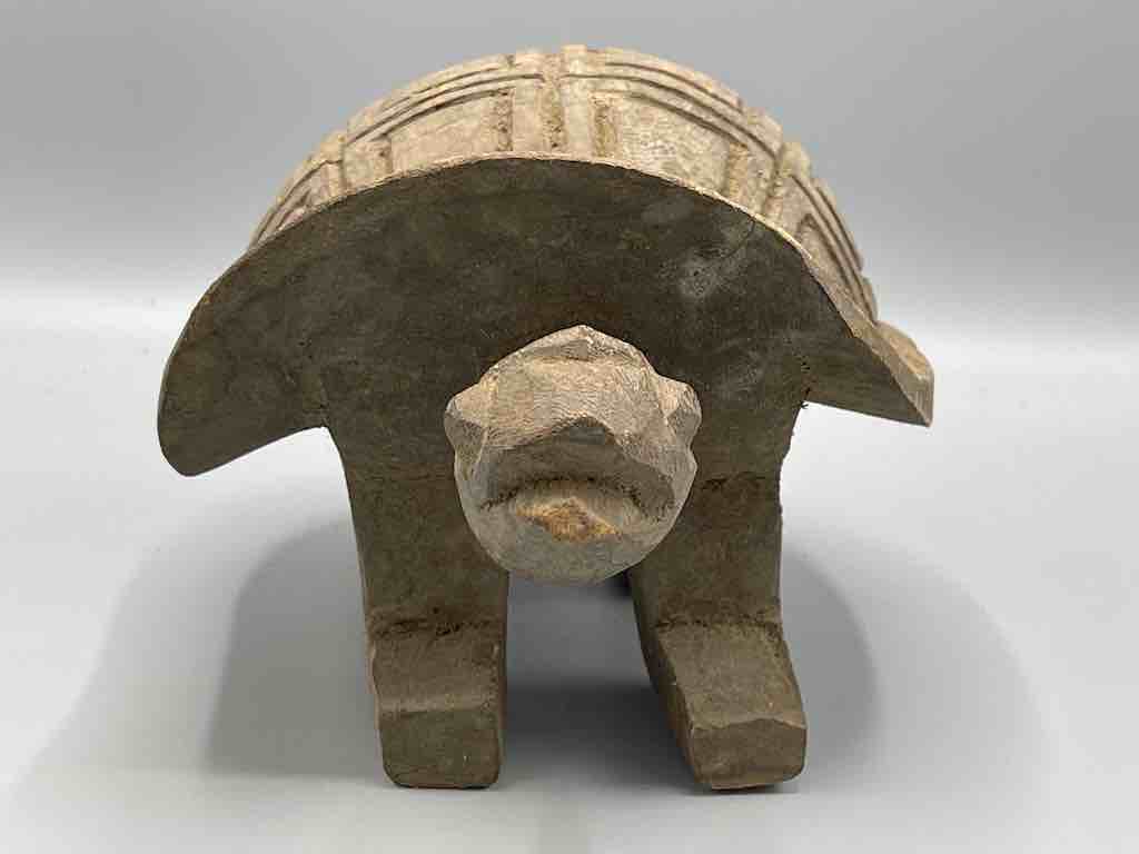 Vintage Large Dogon Wood Turtle Spirit Figure - Mali