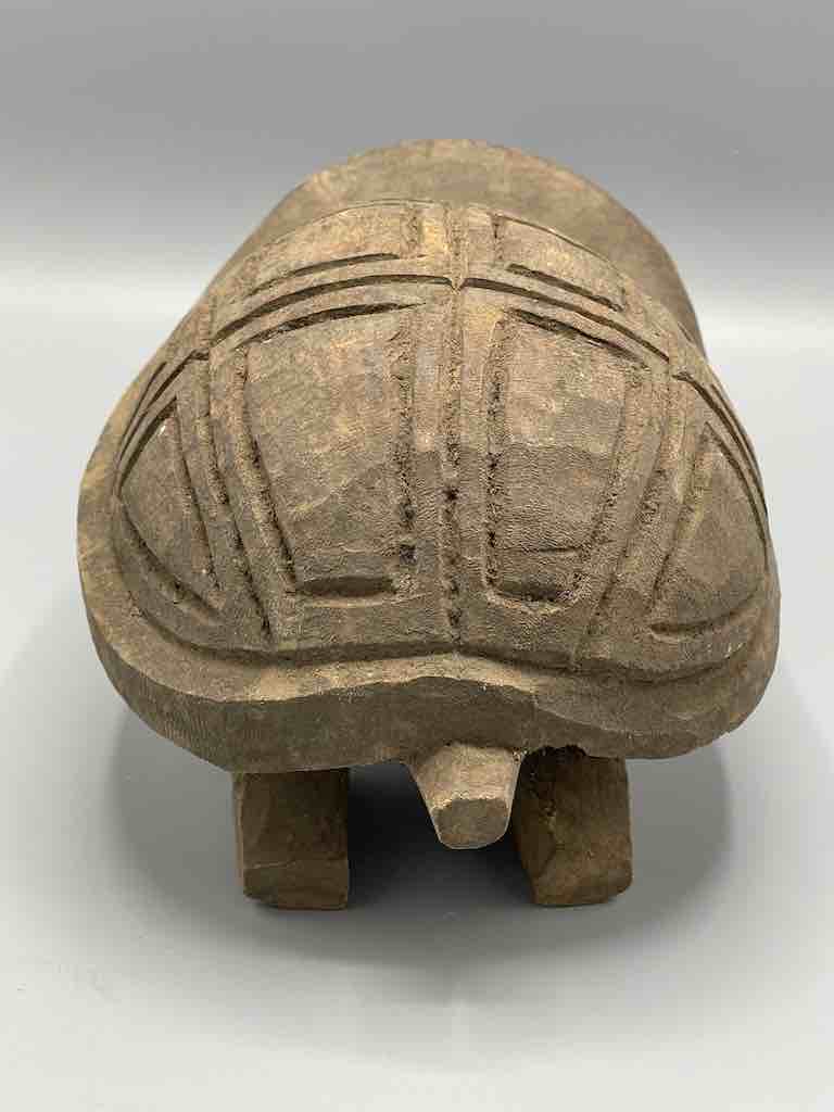 Vintage Large Dogon Wood Turtle Spirit Figure - Mali