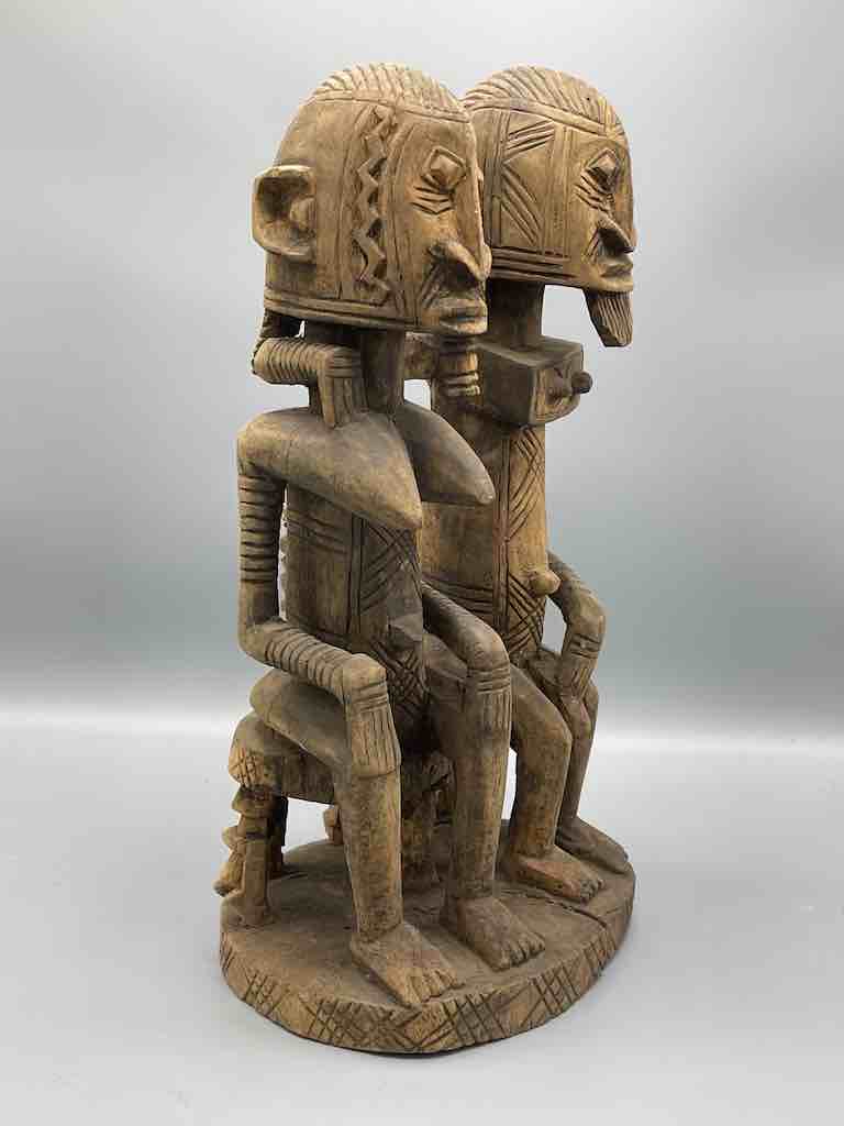 Dogon Primordial Couple Ancestor Spirit Statue | 17" - Mali