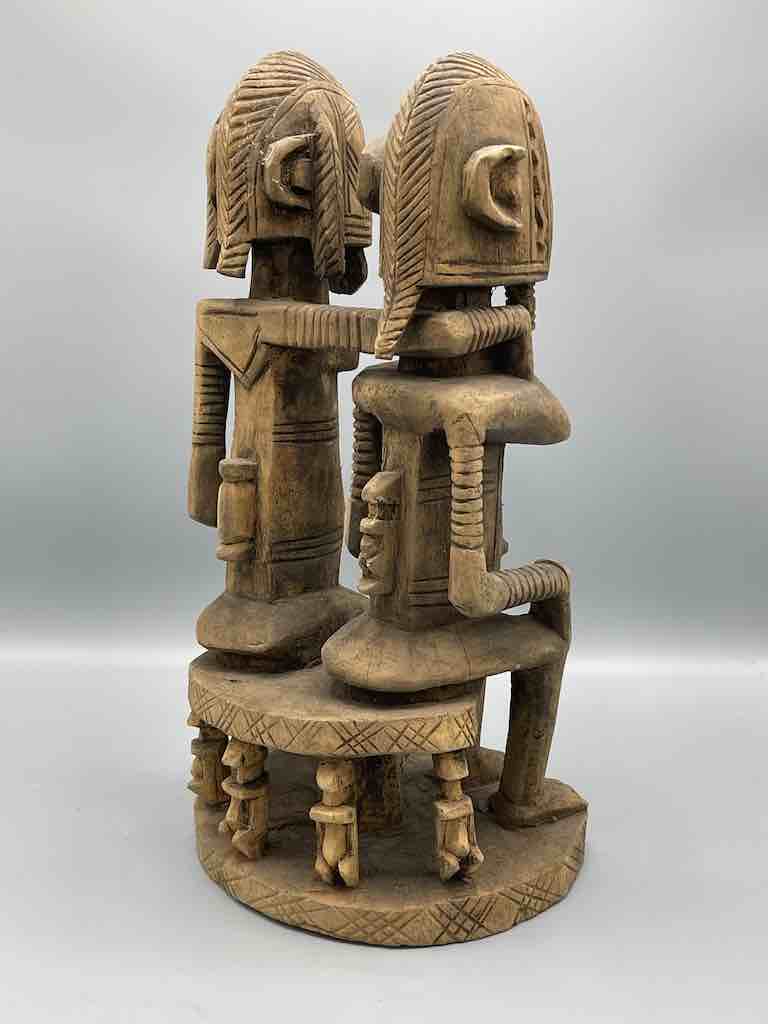 Dogon Primordial Couple Ancestor Spirit Statue | 17" - Mali