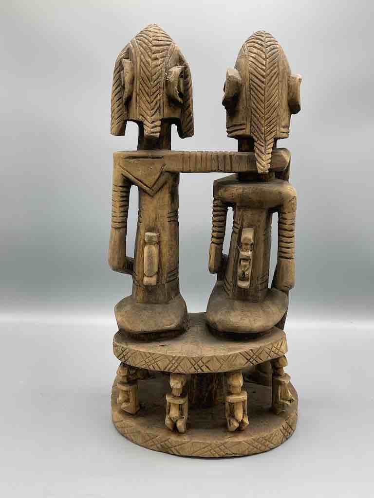 Dogon Primordial Couple Ancestor Spirit Statue | 17" - Mali