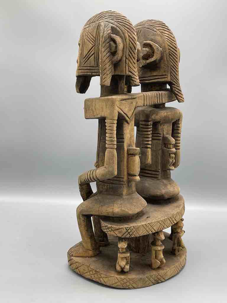 Dogon Primordial Couple Ancestor Spirit Statue | 17" - Mali