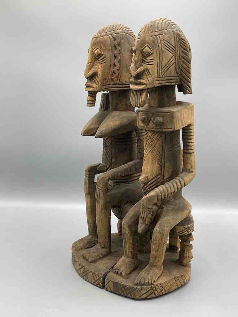 Dogon Primordial Couple Ancestor Spirit Statue | 17" - Mali