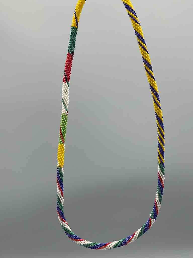 Colorful Patterned Fully Beaded Necklace Choker - Togo