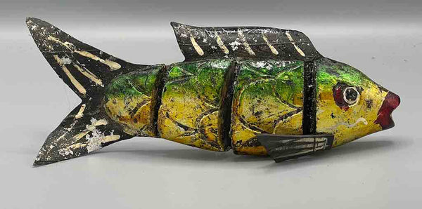 Small Vietnamese Wooden Fish Articulated Puppet Sculpture