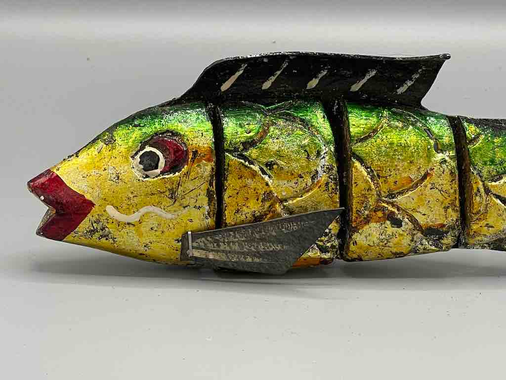 Small Vietnamese Wooden Fish Articulated Puppet Sculpture