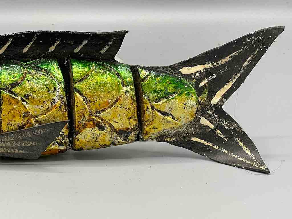 Small Vietnamese Wooden Fish Articulated Puppet Sculpture