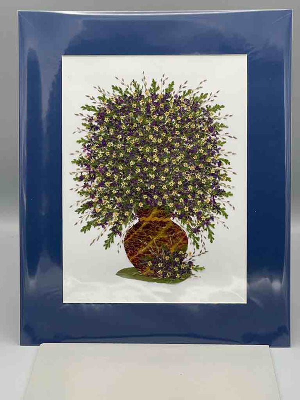 Large Handmade Pressed Dried Real Flower Framed Collage - Floral Bouquet