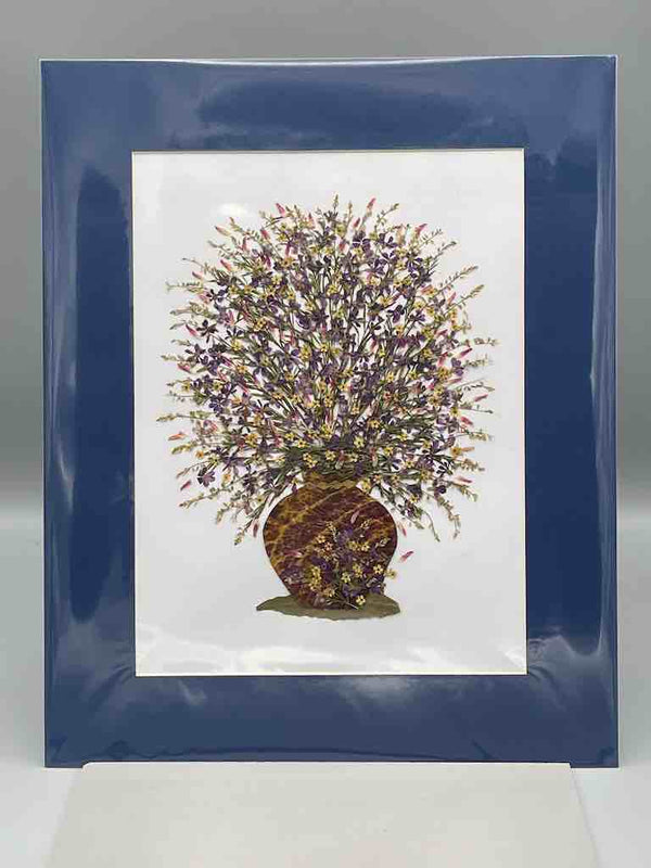 Large Handmade Pressed Dried Real Flower Framed Collage - Floral Bouquet