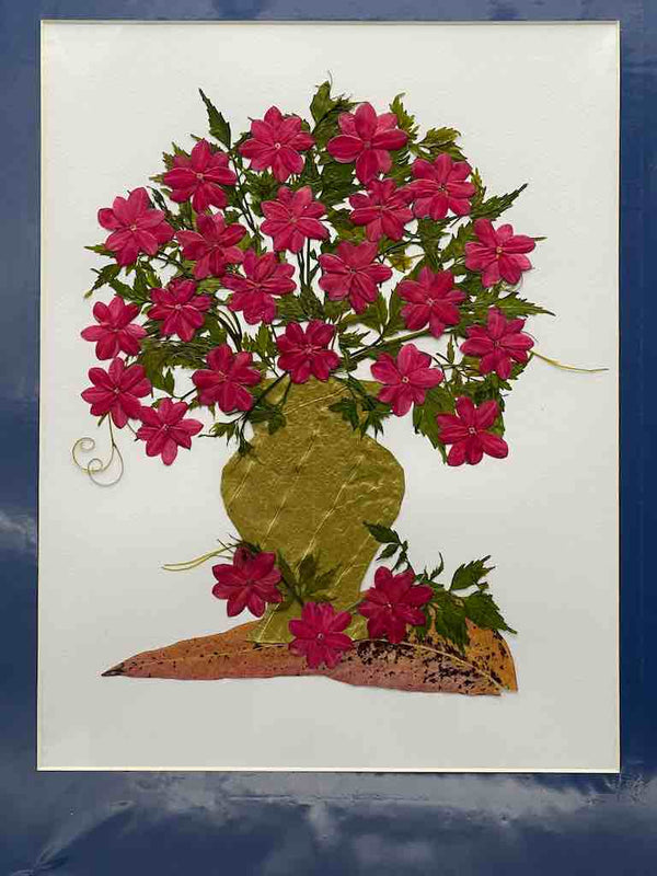 Large Handmade Pressed Dried Real Flower Framed Collage - Floral Bouquet