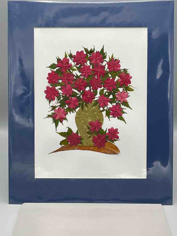 Large Handmade Pressed Dried Real Flower Framed Collage - Floral Bouquet