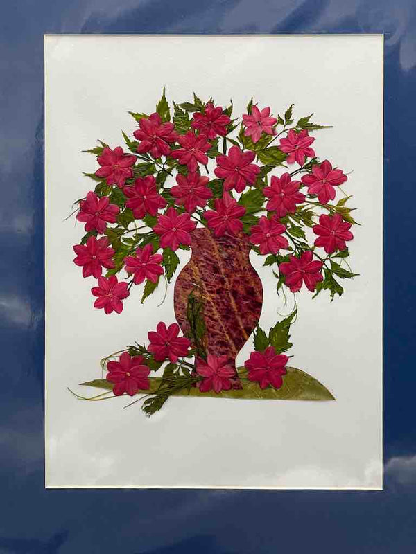 Large Handmade Pressed Dried Real Flower Framed Collage - Floral Bouquet