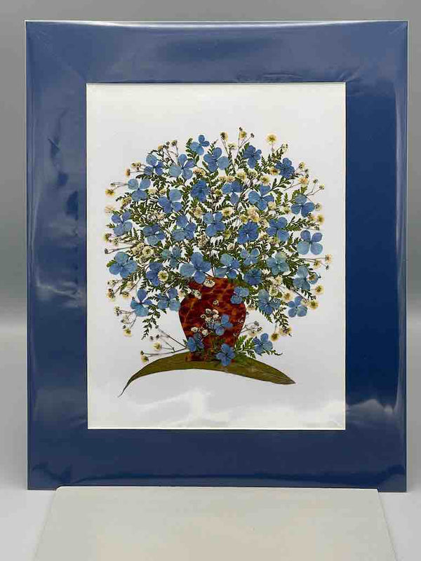 Large Handmade Pressed Dried Real Flower Framed Collage - Floral Bouquet