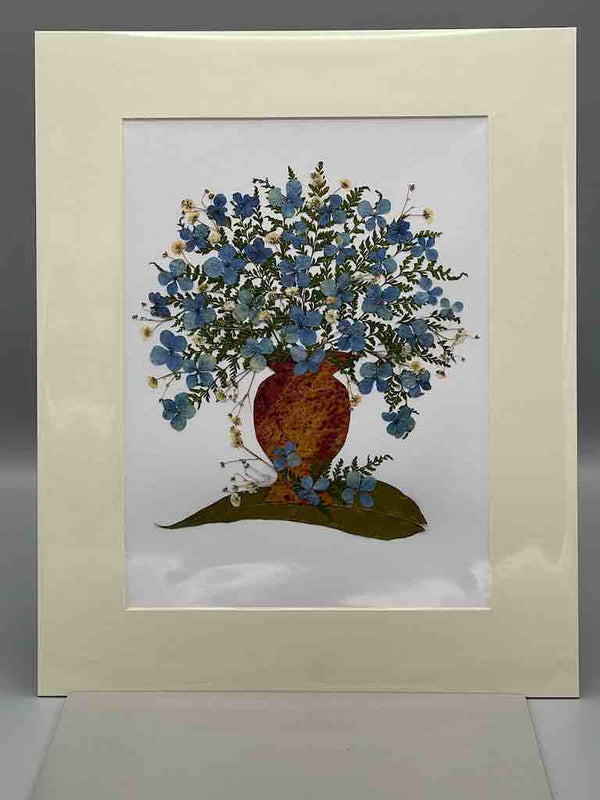 Large Handmade Pressed Dried Real Flower Framed Collage - Floral Bouquet