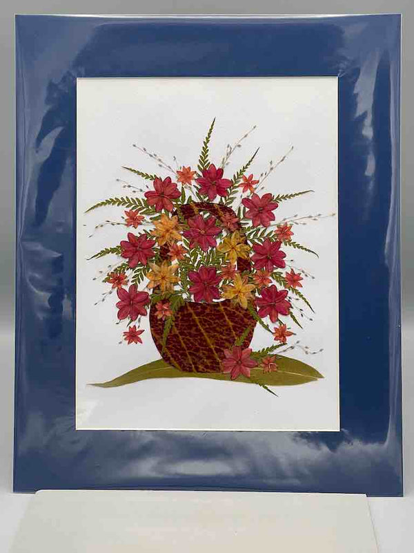 Large Handmade Pressed Dried Real Flower Framed Collage - Floral Bouquet