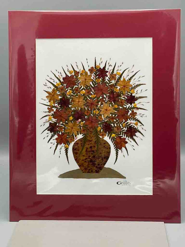 Large Handmade Pressed Dried Real Flower Framed Collage - Floral Bouquet