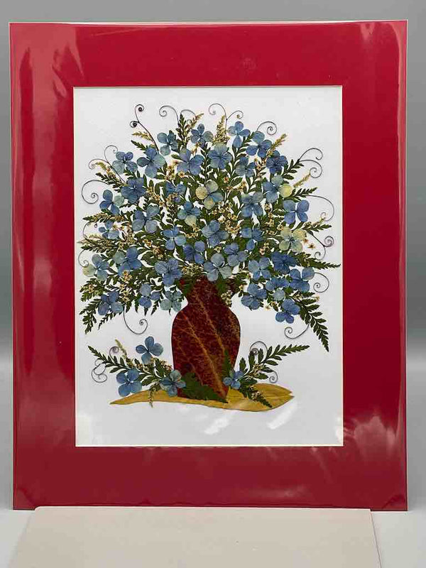 Large Handmade Pressed Dried Real Flower Framed Collage - Floral Bouquet