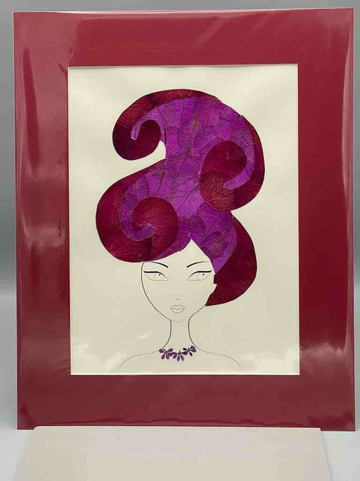 Large Handmade Pressed Dried Real Flower Framed Collage - Floral Hairdo