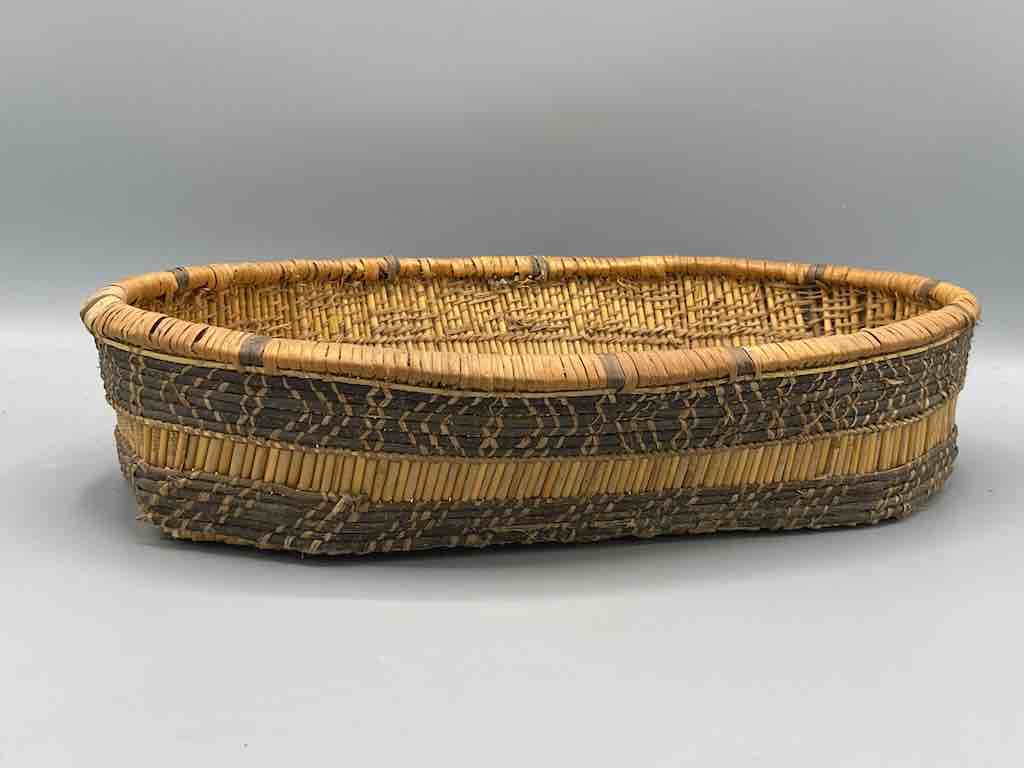 Sturdy Oval Vintage Banana Leaf Dogon Basket - Mali