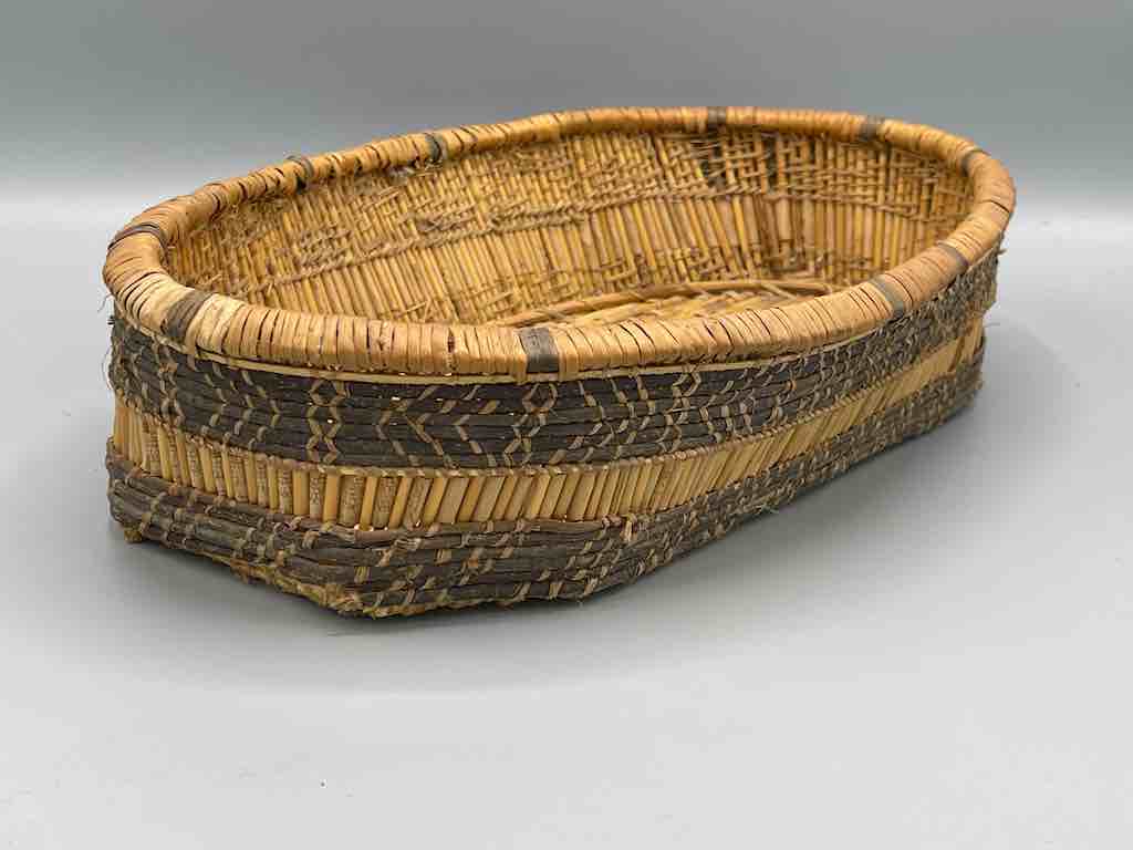 Sturdy Oval Vintage Banana Leaf Dogon Basket - Mali