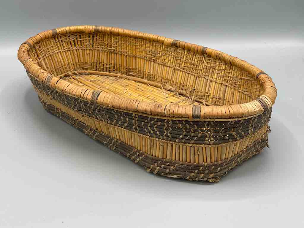 Sturdy Oval Vintage Banana Leaf Dogon Basket - Mali