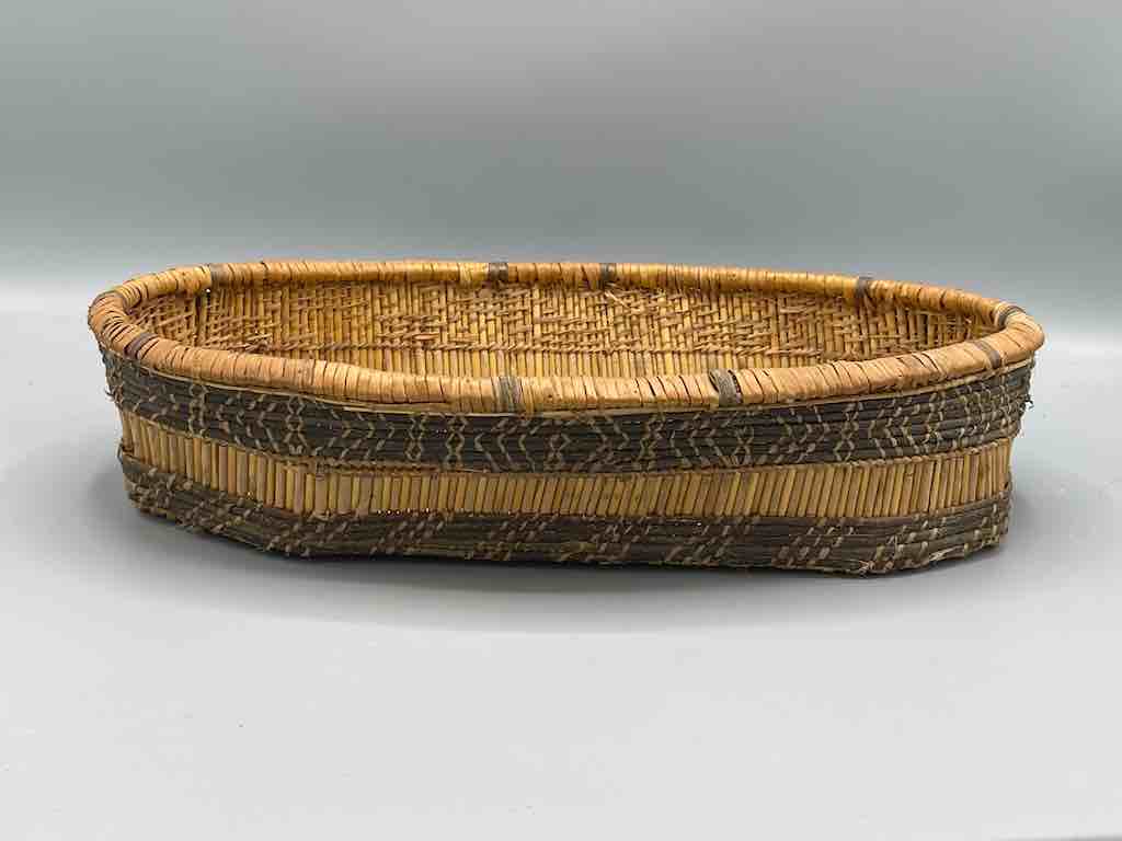 Sturdy Oval Vintage Banana Leaf Dogon Basket - Mali