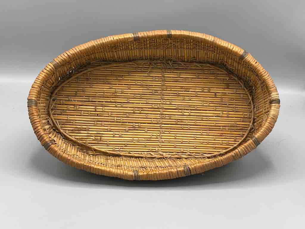 Sturdy Oval Vintage Banana Leaf Dogon Basket - Mali