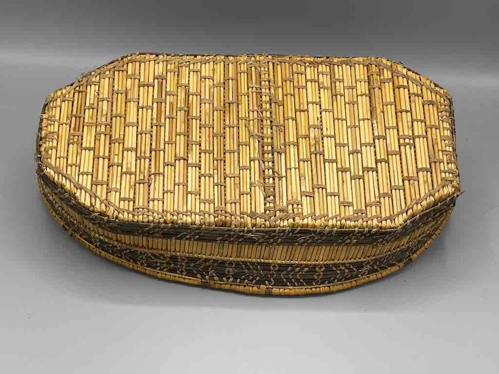 Sturdy Oval Vintage Banana Leaf Dogon Basket - Mali