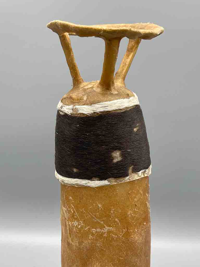 Rawhide Bottle-Shape Decorated Container - Niger