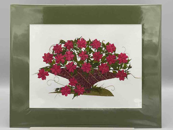 Large Handmade Pressed Dried Real Flower Framed Collage - Floral Bouquet