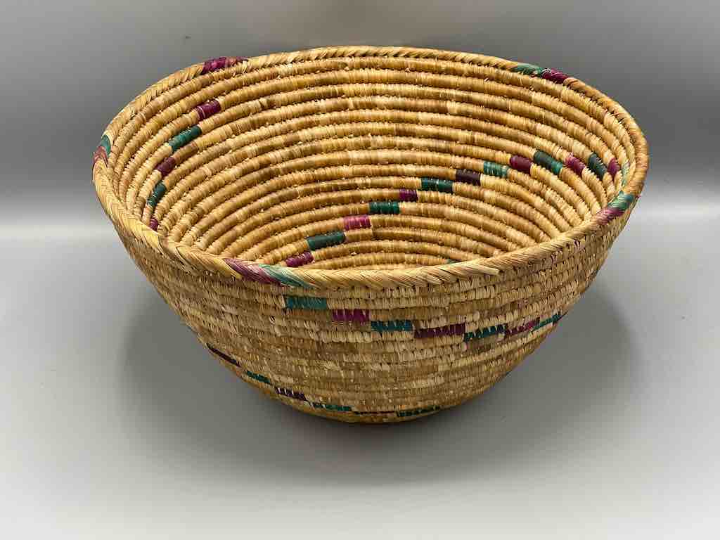 Sahelian Vintage Deep Large Coil Fulani Bowl Basket - Mali