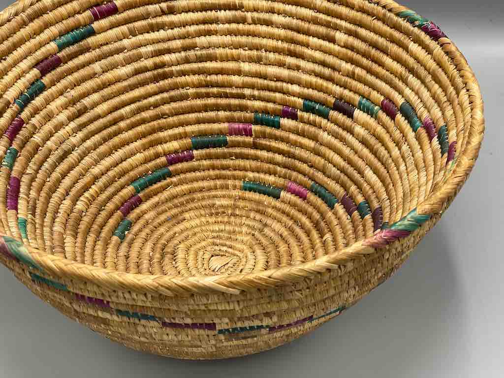 Sahelian Vintage Deep Large Coil Fulani Bowl Basket - Mali