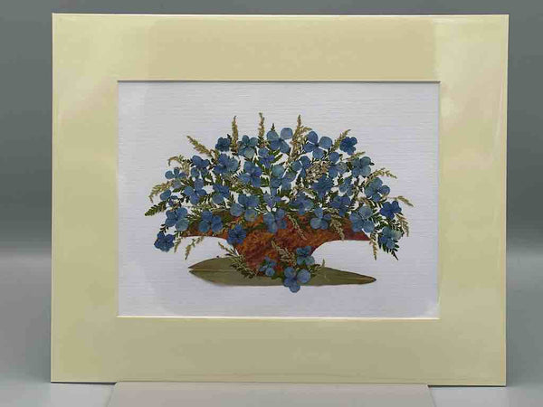 Large Handmade Pressed Dried Real Flower Framed Collage - Floral Bouquet