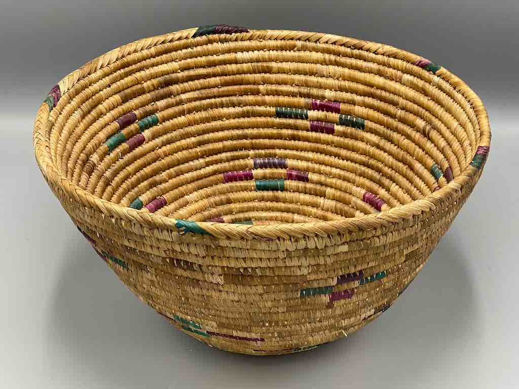 Sahelian Vintage Deep Large Coil Fulani Bowl Basket - Mali